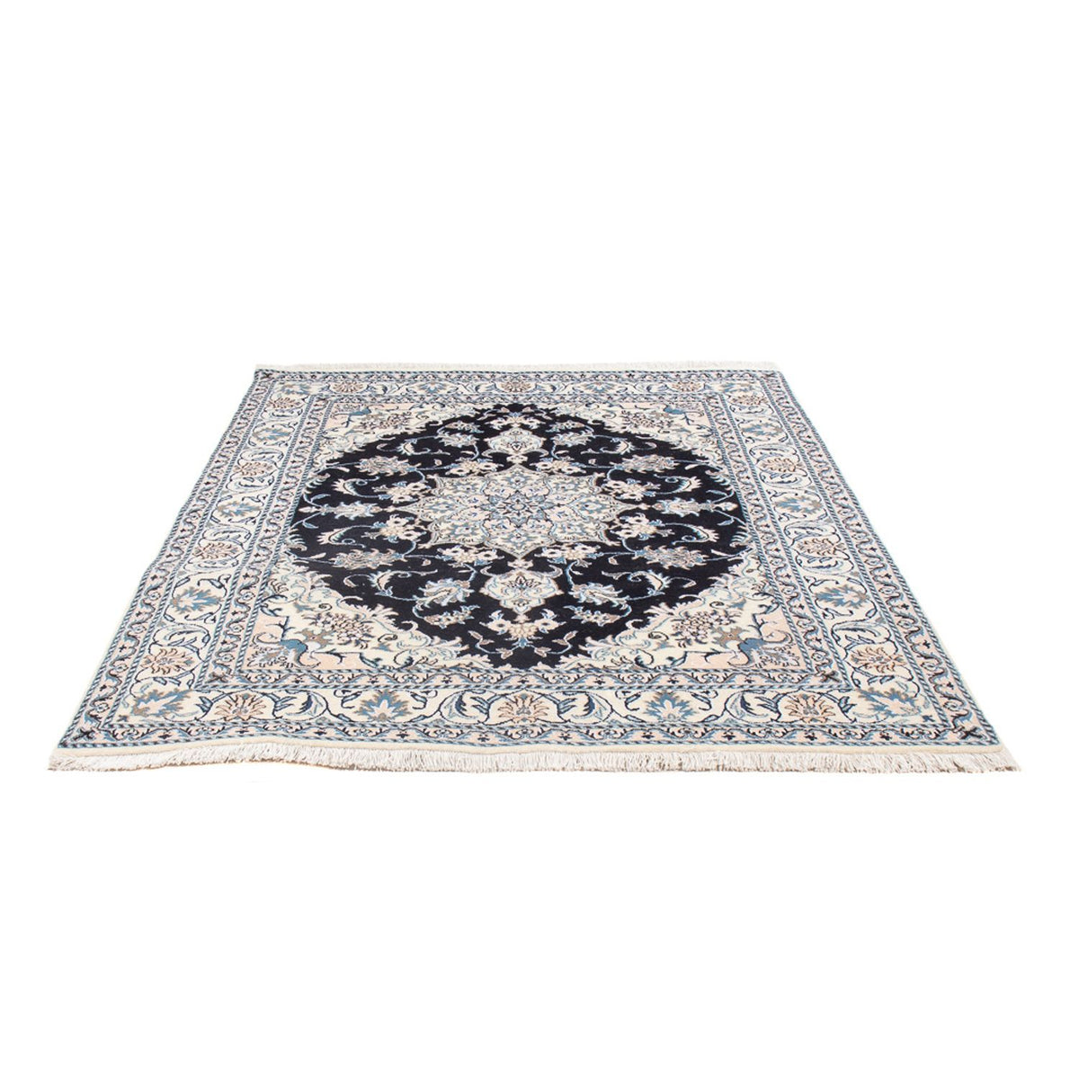 Alfombra Persa - Nain - Real - 192 x 148 cm - azul oscuro