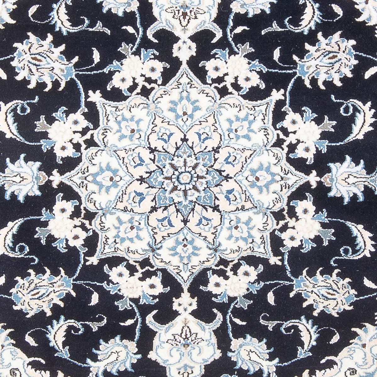 Alfombra Persa - Nain - Real - 195 x 148 cm - azul oscuro