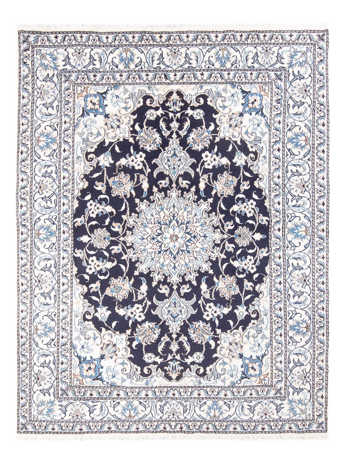 Alfombra Persa - Nain - Real - 200 x 155 cm - azul oscuro