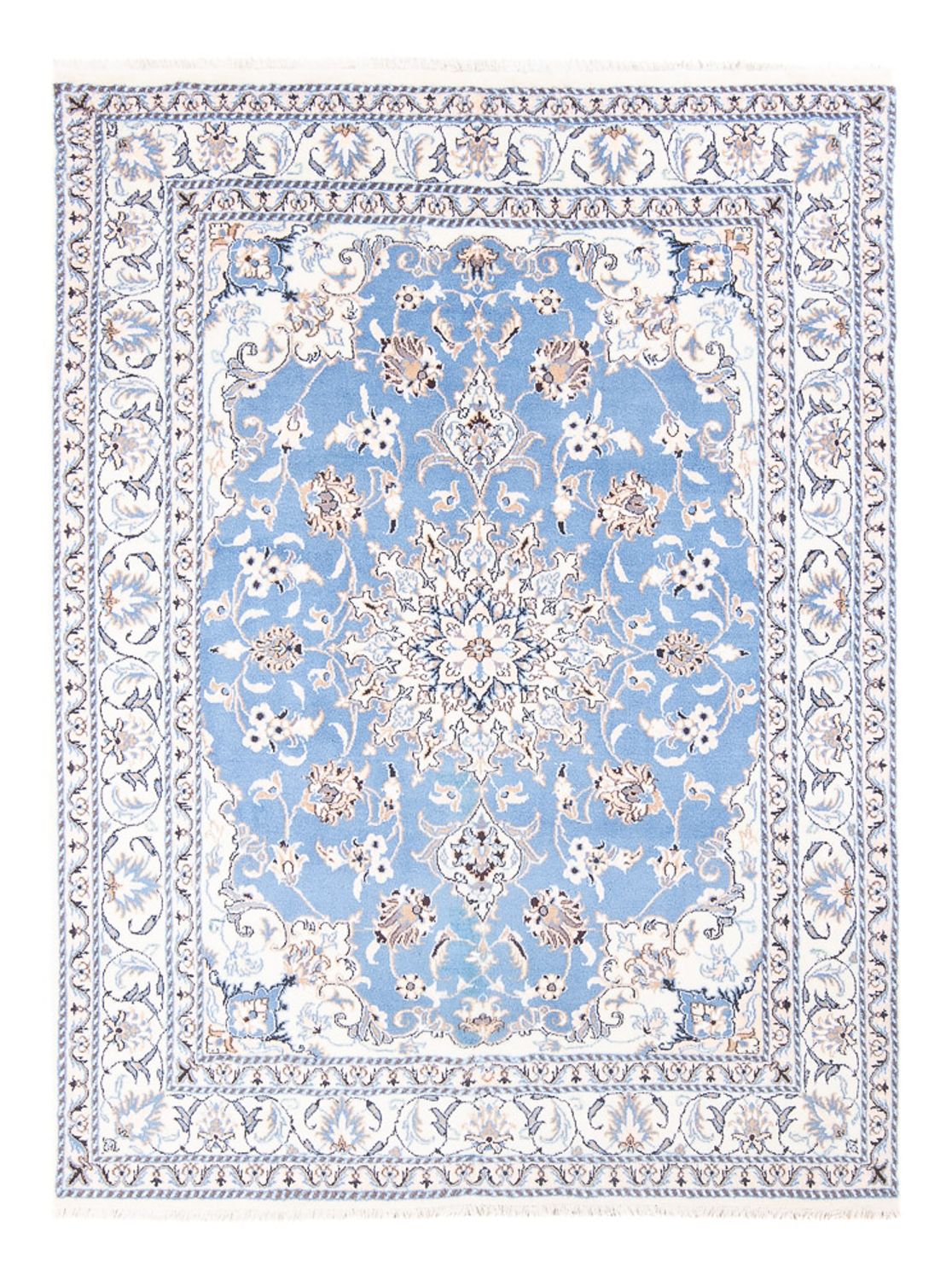 Alfombra Persa - Nain - Real - 202 x 150 cm - azul claro