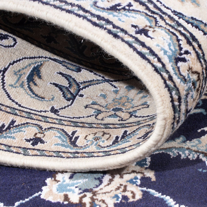Alfombra Persa - Nain - Real - 209 x 146 cm - azul oscuro