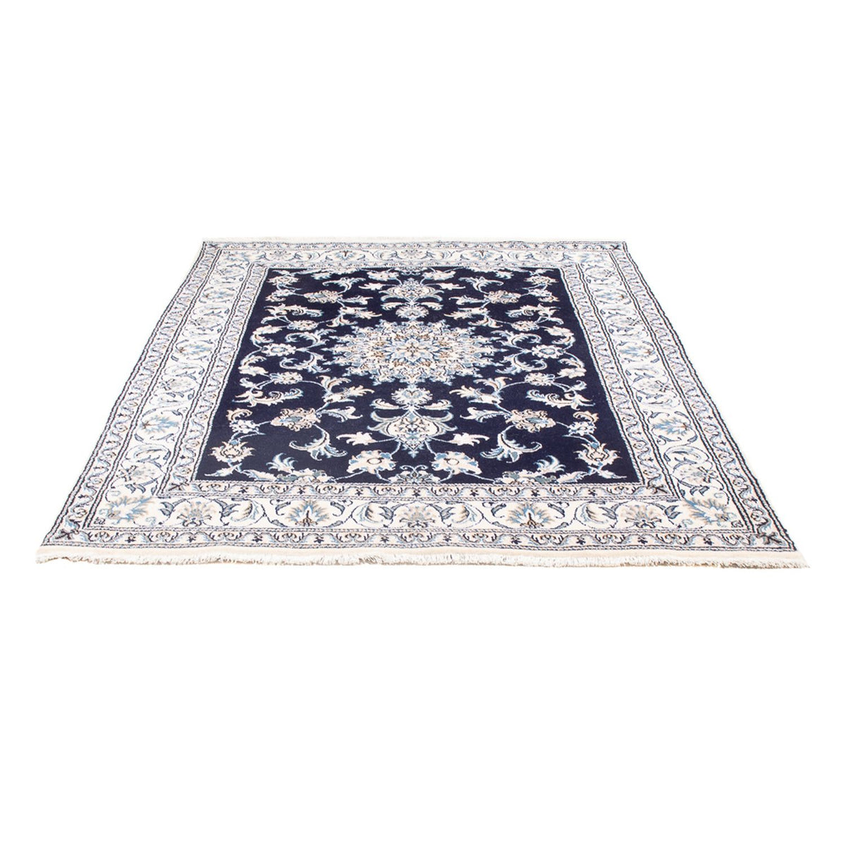 Alfombra Persa - Nain - Real - 209 x 146 cm - azul oscuro