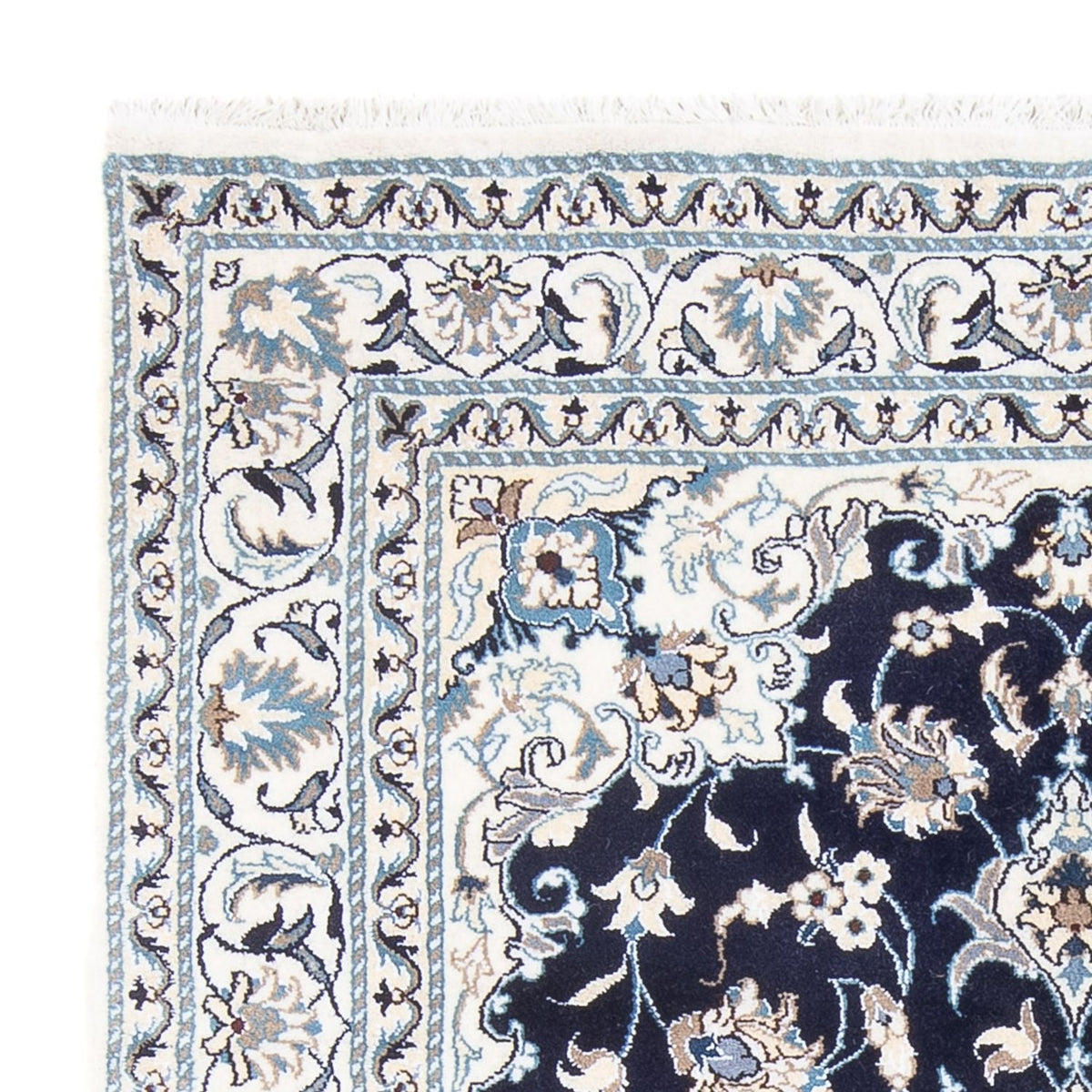 Alfombra Persa - Nain - Real - 202 x 156 cm - azul oscuro