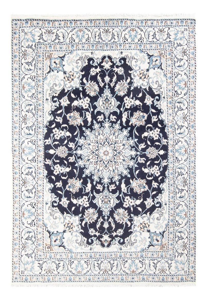 Alfombra Persa - Nain - Real - 209 x 149 cm - azul oscuro