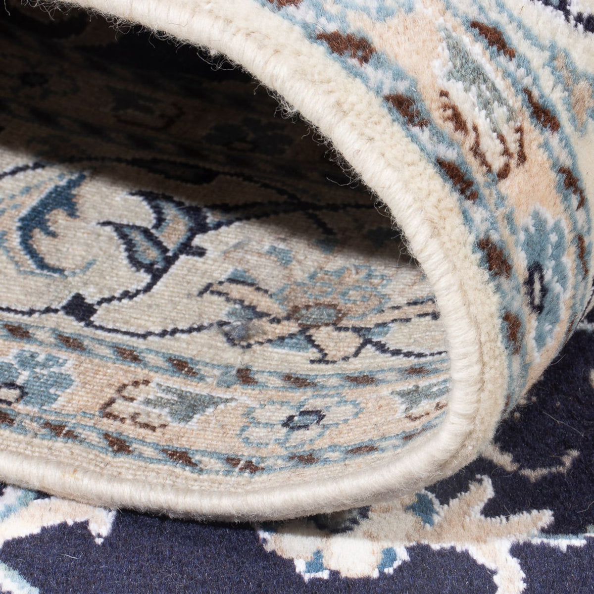 Alfombra Persa - Nain - Real - 209 x 149 cm - azul oscuro