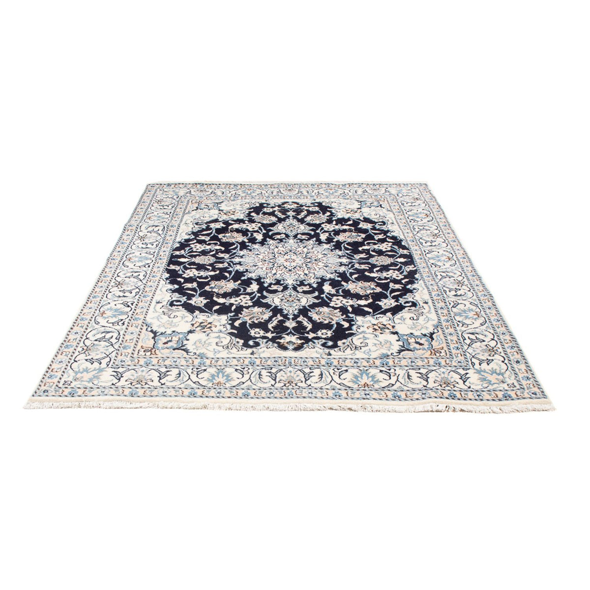 Alfombra Persa - Nain - Real - 209 x 149 cm - azul oscuro
