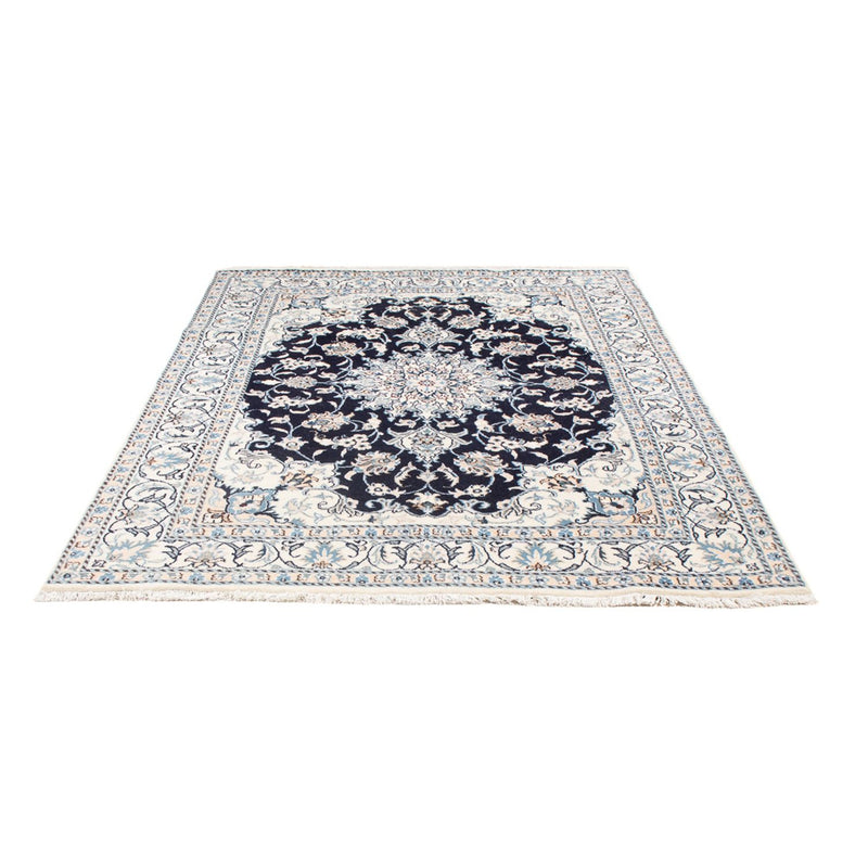 Alfombra Persa - Nain - Real - 209 x 149 cm - azul oscuro
