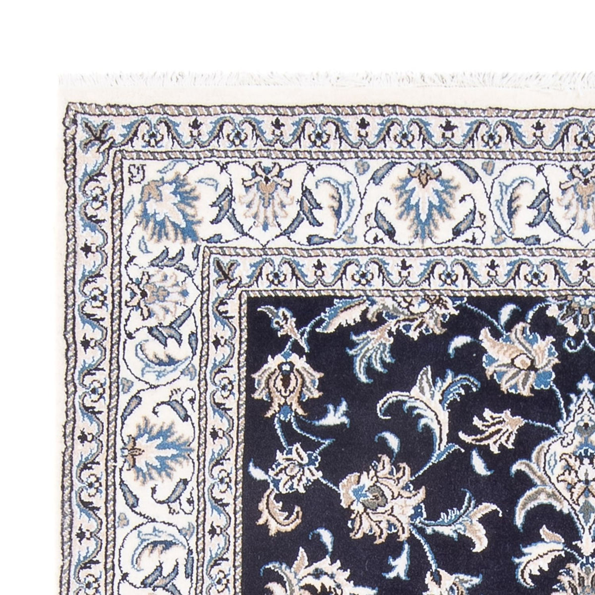 Alfombra Persa - Nain - Real - 212 x 146 cm - azul oscuro