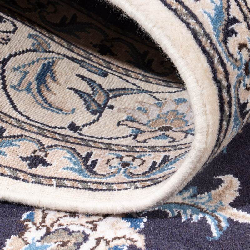 Alfombra Persa - Nain - Real - 212 x 146 cm - azul oscuro
