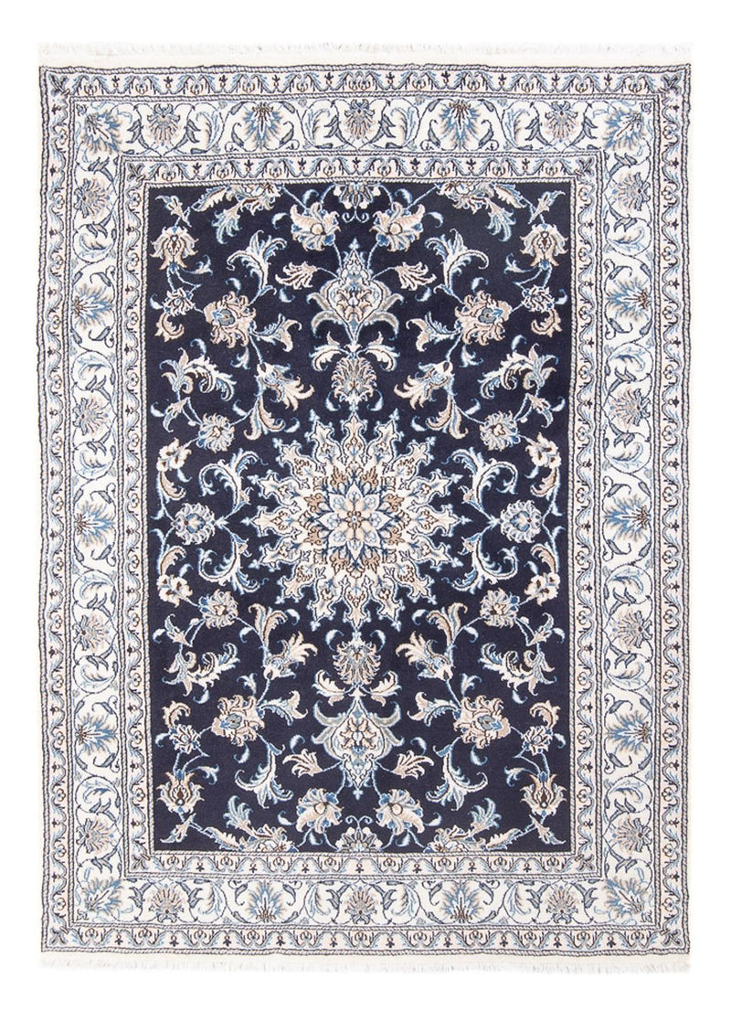 Alfombra Persa - Nain - Real - 200 x 146 cm - azul oscuro