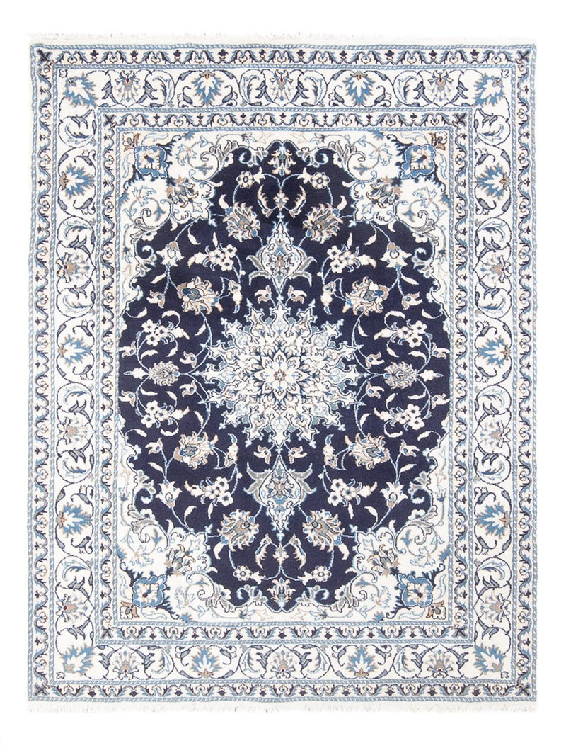 Alfombra Persa - Nain - Real - 200 x 147 cm - azul oscuro