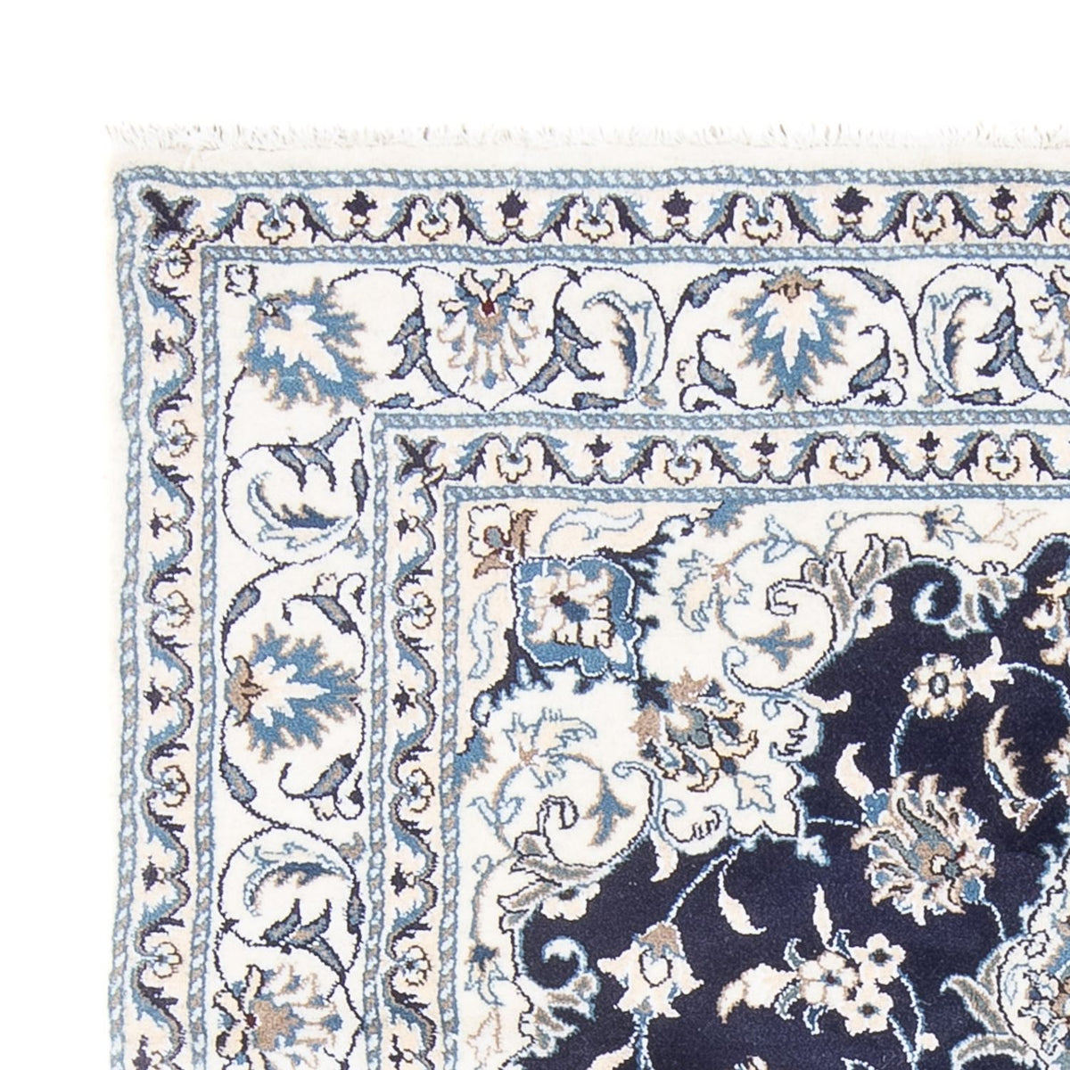 Alfombra Persa - Nain - Real - 200 x 147 cm - azul oscuro