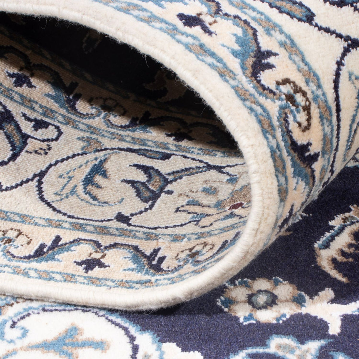 Alfombra Persa - Nain - Real - 200 x 147 cm - azul oscuro