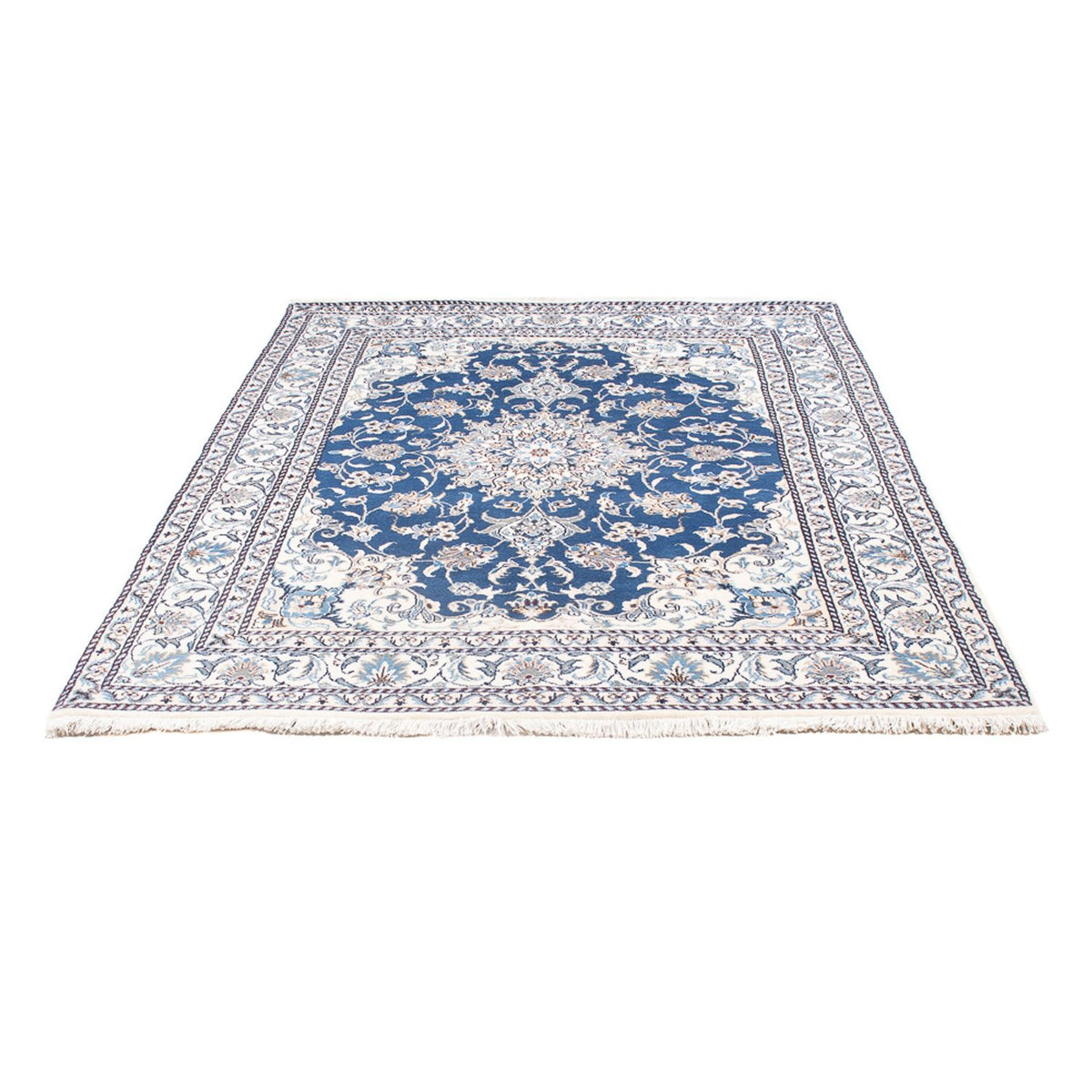 Alfombra Persa - Nain - Real - 205 x 149 cm - azul oscuro