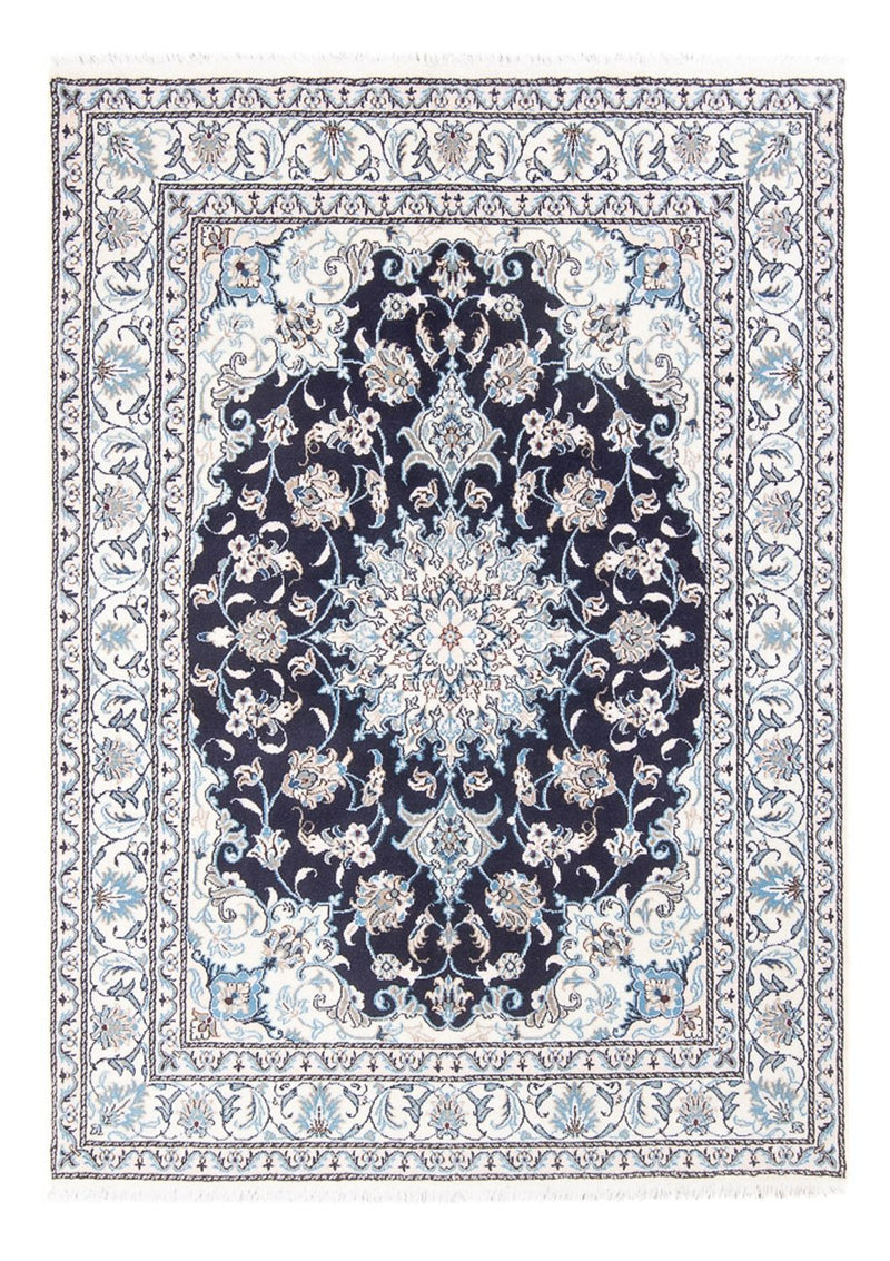 Alfombra Persa - Nain - Real - 198 x 150 cm - azul oscuro