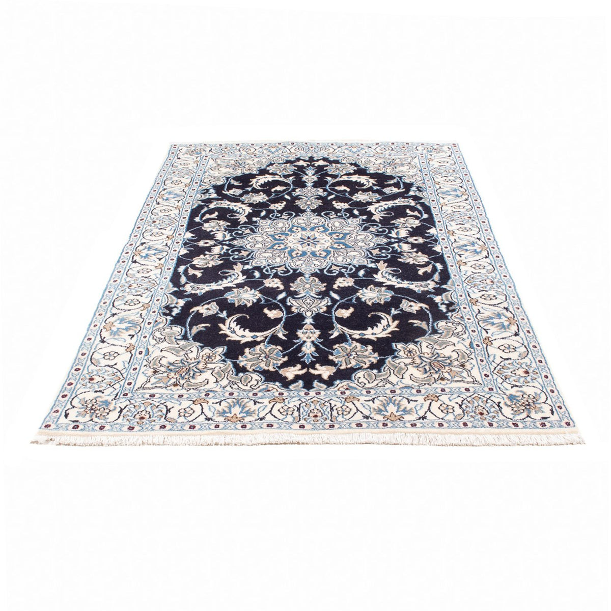 Alfombra persa - Nain - 200 x 115 cm - azul oscuro