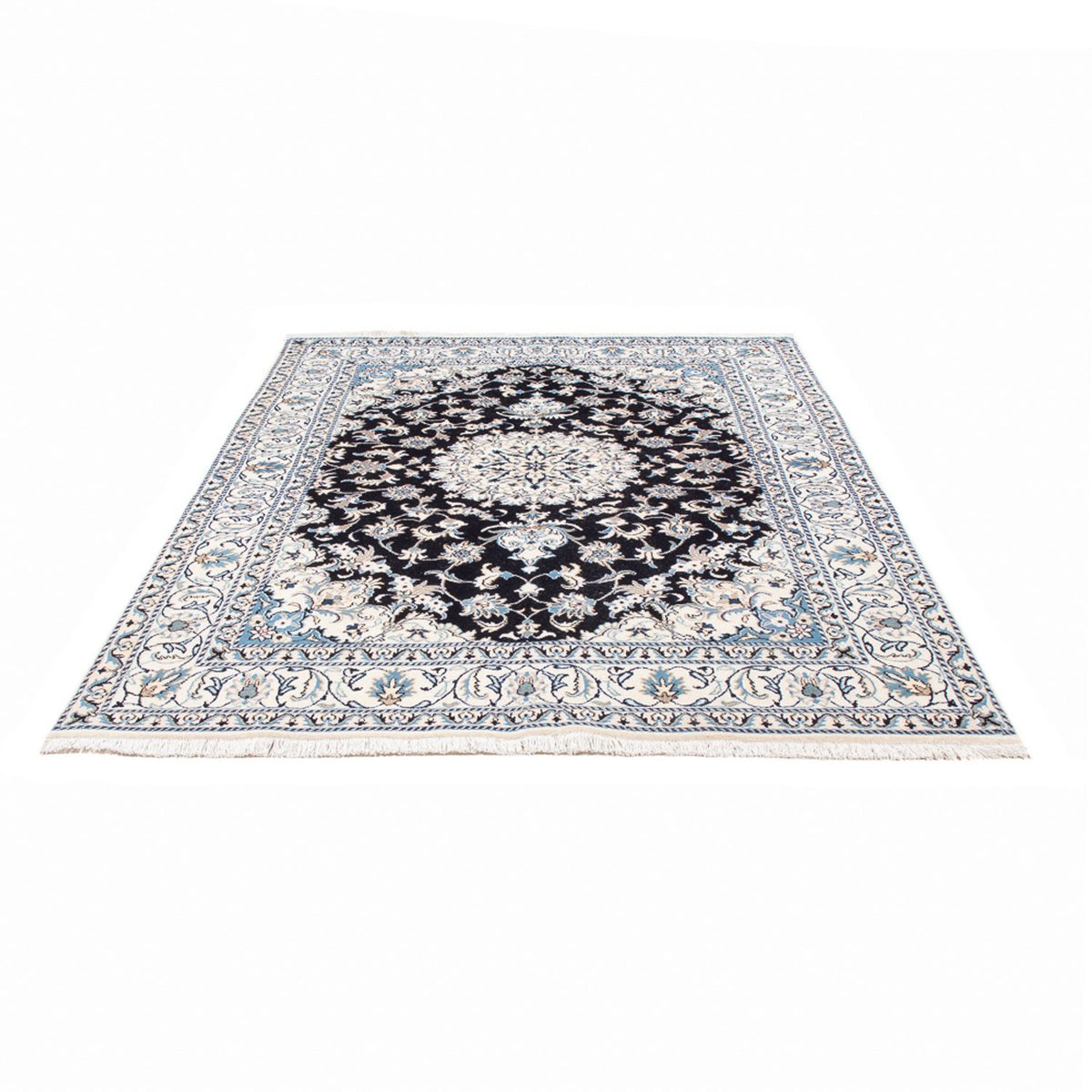 Alfombra persa - Nain - 234 x 166 cm - azul oscuro