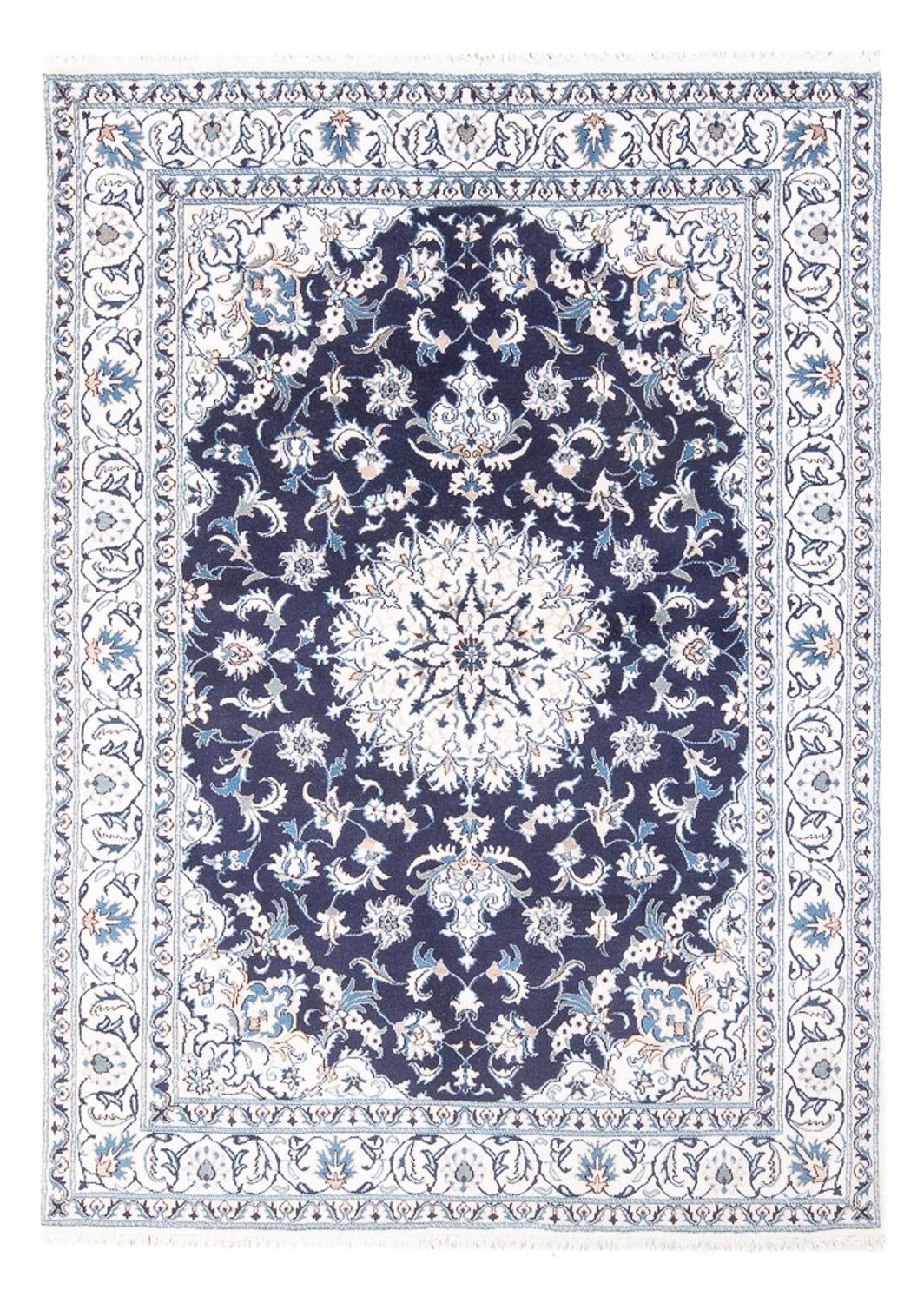 Alfombra persa - Nain - 234 x 168 cm - azul oscuro