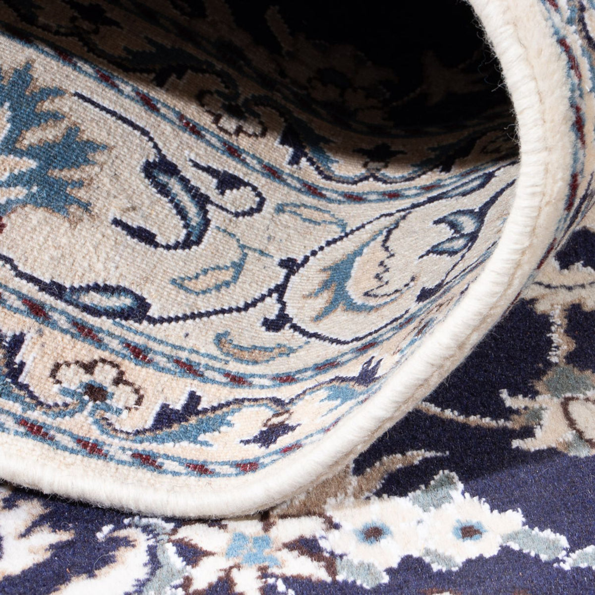 Alfombra persa - Nain - 226 x 167 cm - azul oscuro