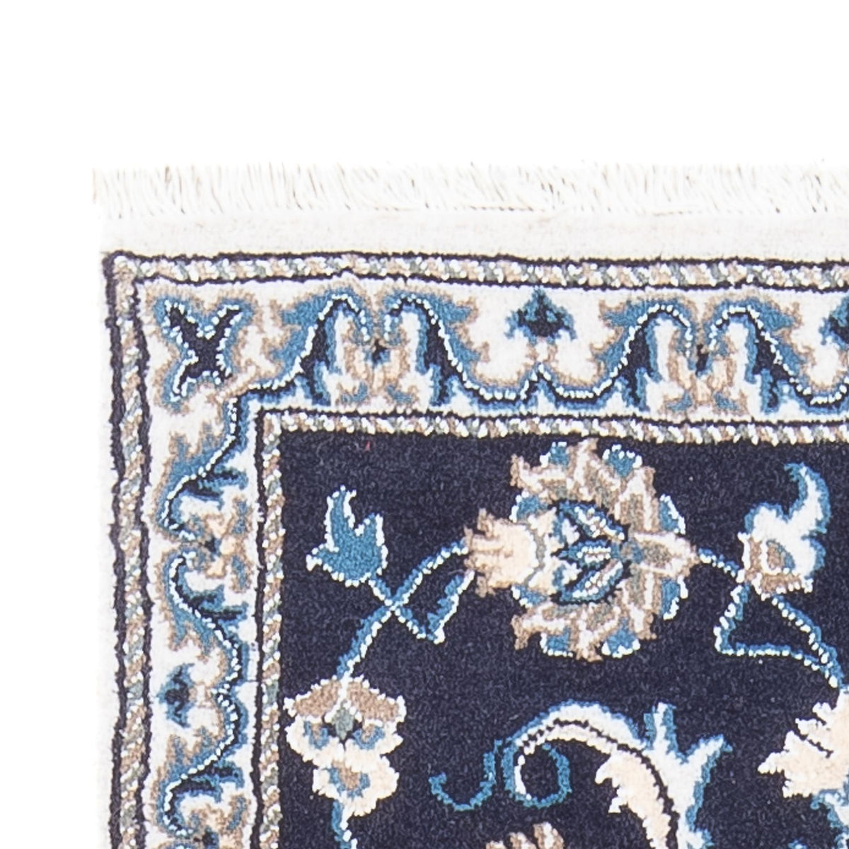 Alfombra persa - Nain - 138 x 69 cm - azul oscuro