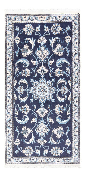 Alfombra persa - Nain - 144 x 70 cm - azul oscuro