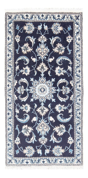 Alfombra persa - Nain - 140 x 70 cm - azul oscuro