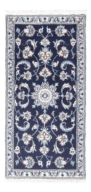 Alfombra persa - Nain - 140 x 60 cm - azul oscuro