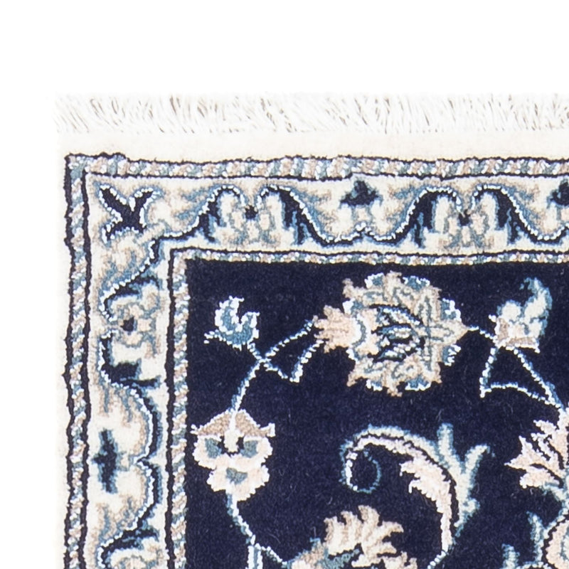 Alfombra persa - Nain - 141 x 70 cm - azul oscuro