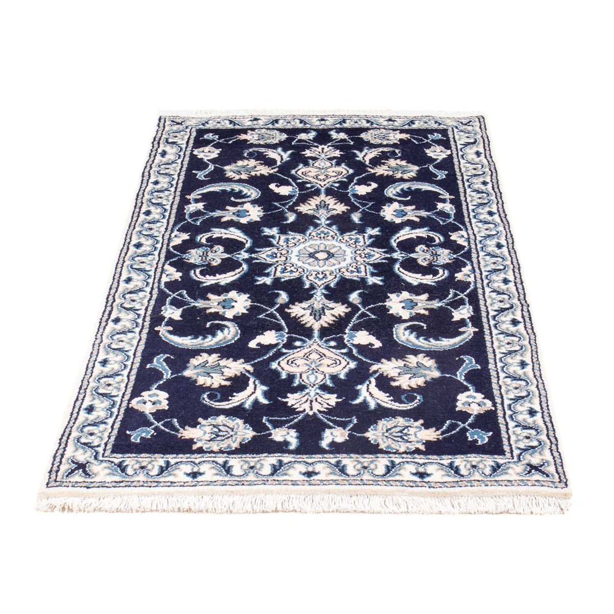 Alfombra persa - Nain - 141 x 70 cm - azul oscuro