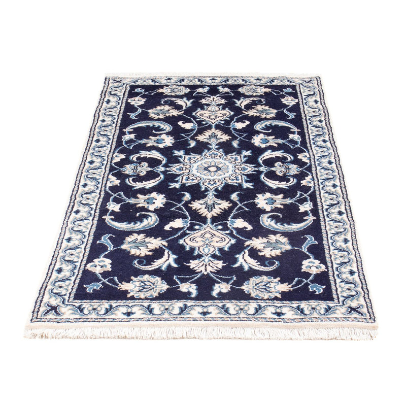 Alfombra persa - Nain - 141 x 70 cm - azul oscuro