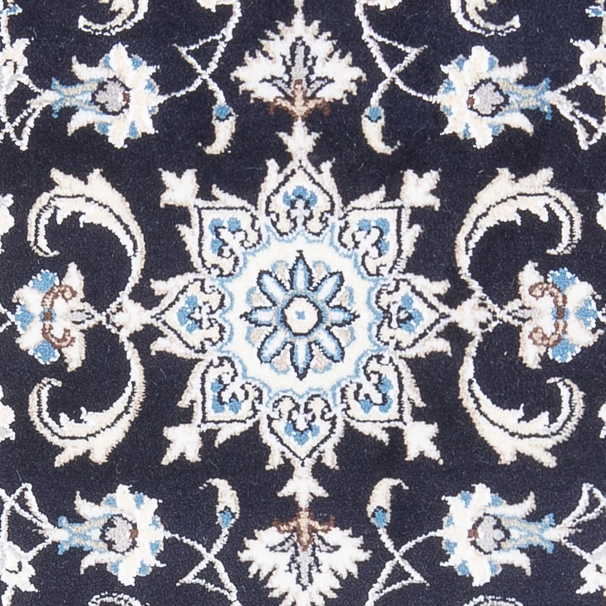 Alfombra persa - Nain - 134 x 70 cm - azul oscuro