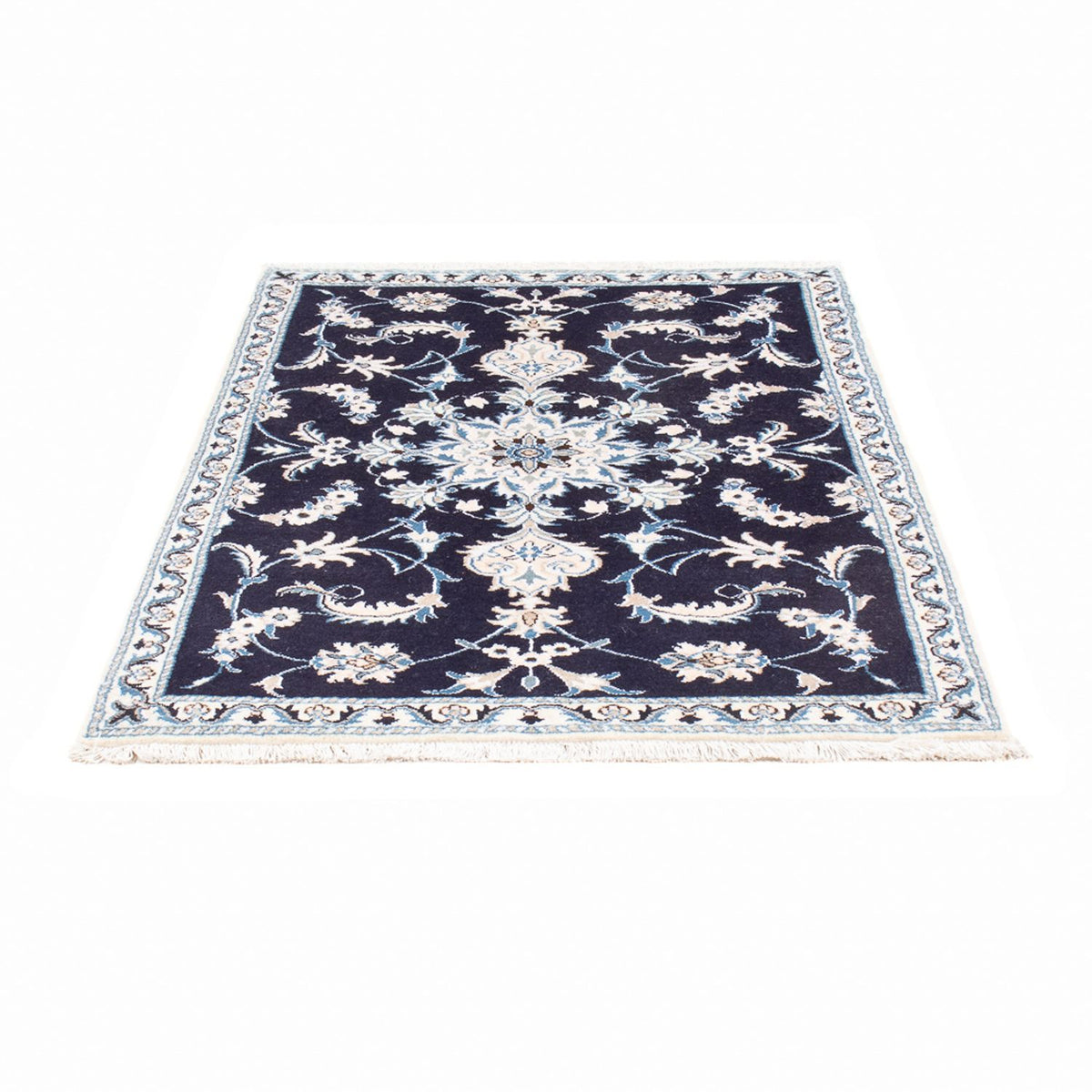 Alfombra persa - Nain - 135 x 92 cm - azul oscuro
