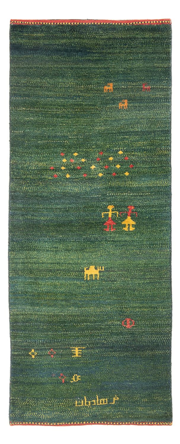 Alfombra de pasillo Alfombra Gabbeh - Persa - 202 x 78 cm - verde