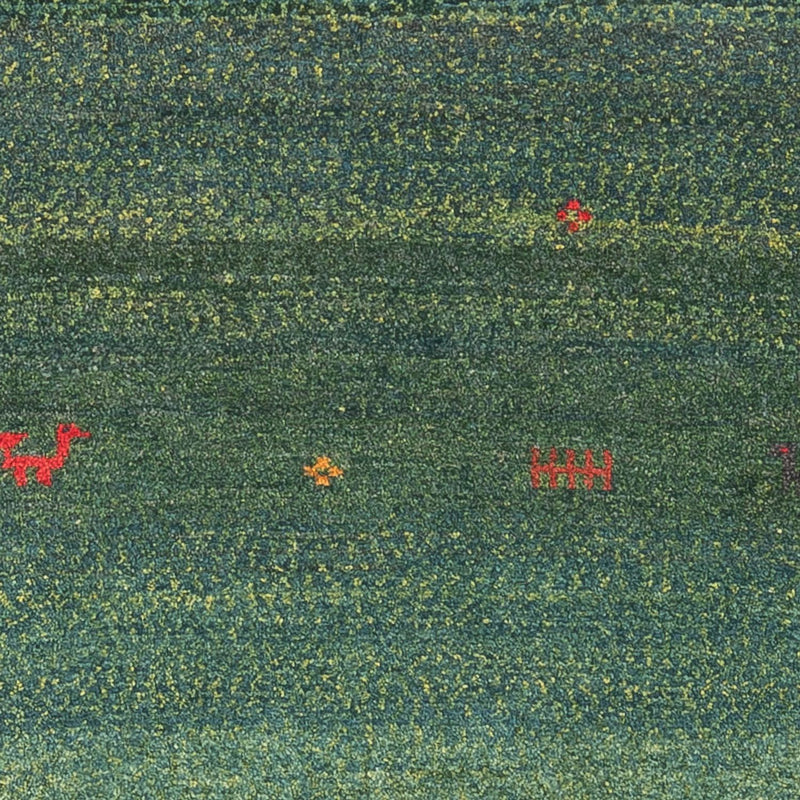 Alfombra de pasillo Alfombra Gabbeh - Persa - 270 x 75 cm - verde oscuro