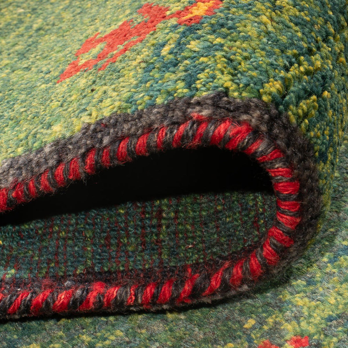 Alfombra de pasillo Alfombra Gabbeh - Persa - 270 x 75 cm - verde oscuro