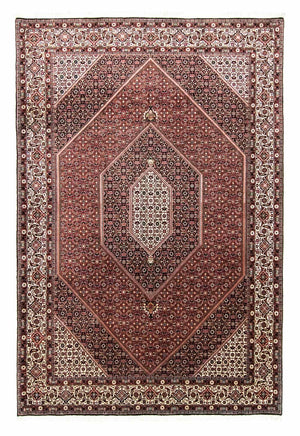 Alfombra persa - Bidjar - 303 x 204 cm - rojo