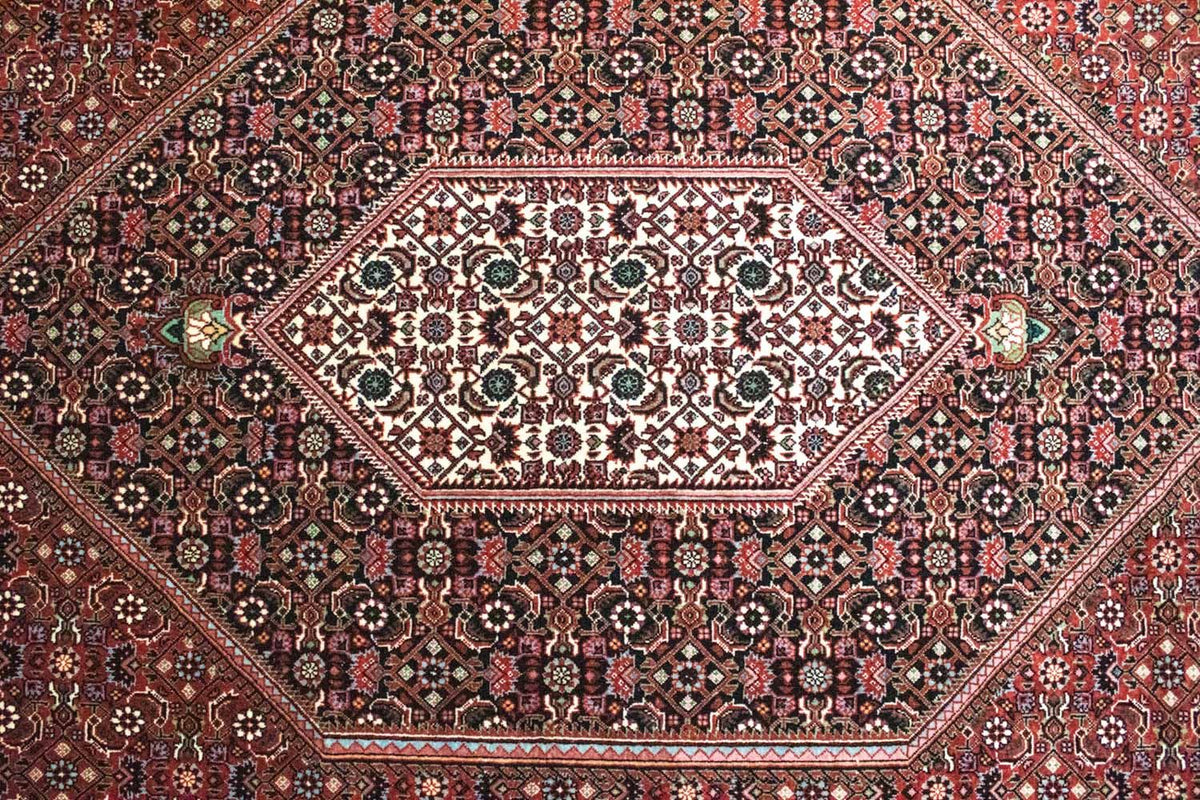 Alfombra persa - Bidjar - 303 x 204 cm - rojo