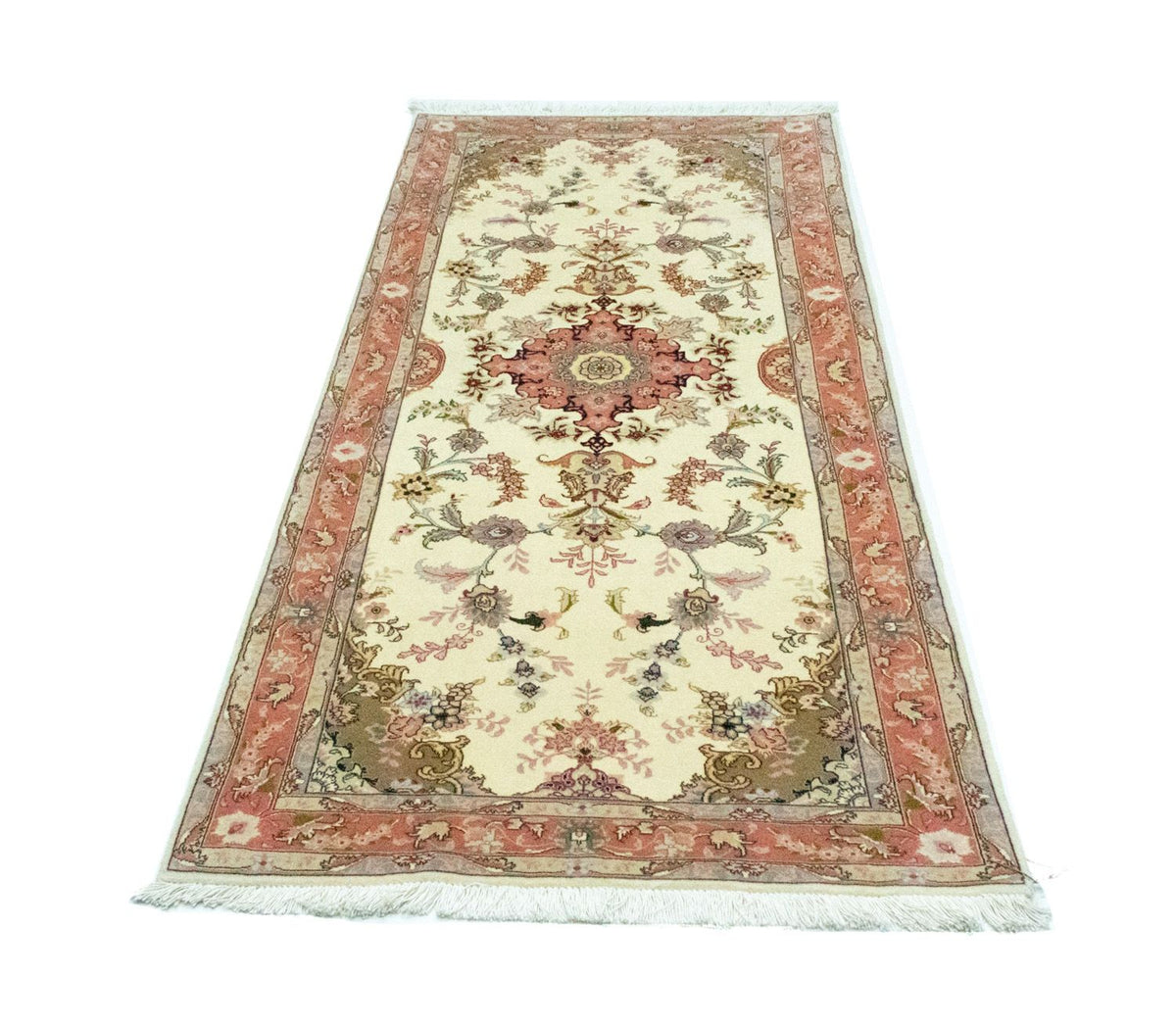 Alfombra de pasillo Alfombra Persa - Tabriz - Real - 199 x 85 cm - beige
