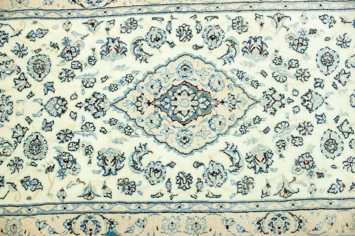 Alfombra de pasillo Alfombra Persa - Nain - Real - 285 x 87 cm - blanco natural