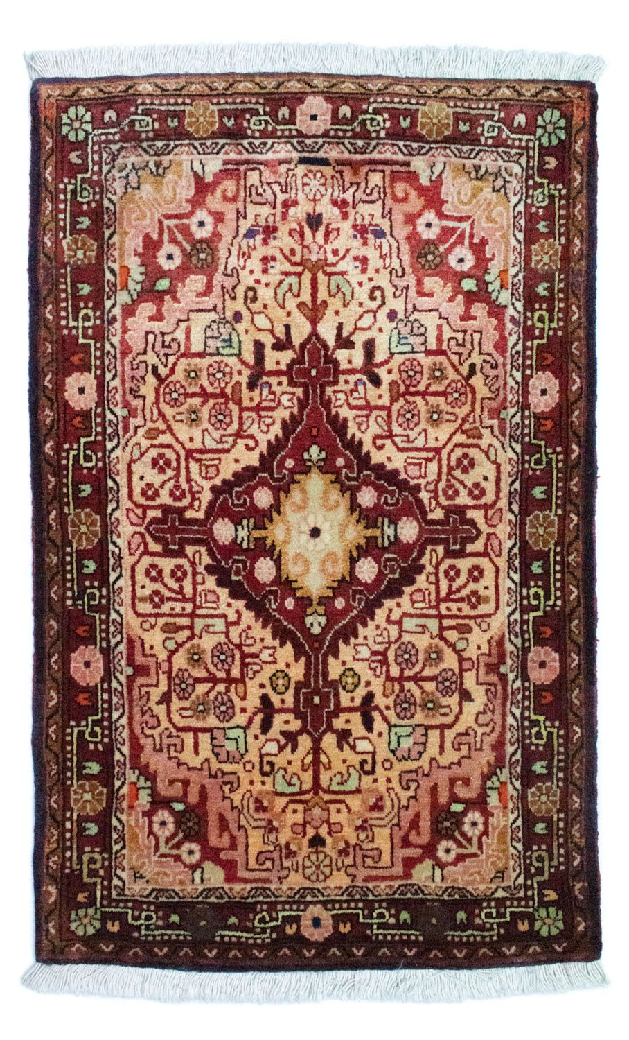 Alfombra persa - Clásica - 101 x 65 cm - rojo claro