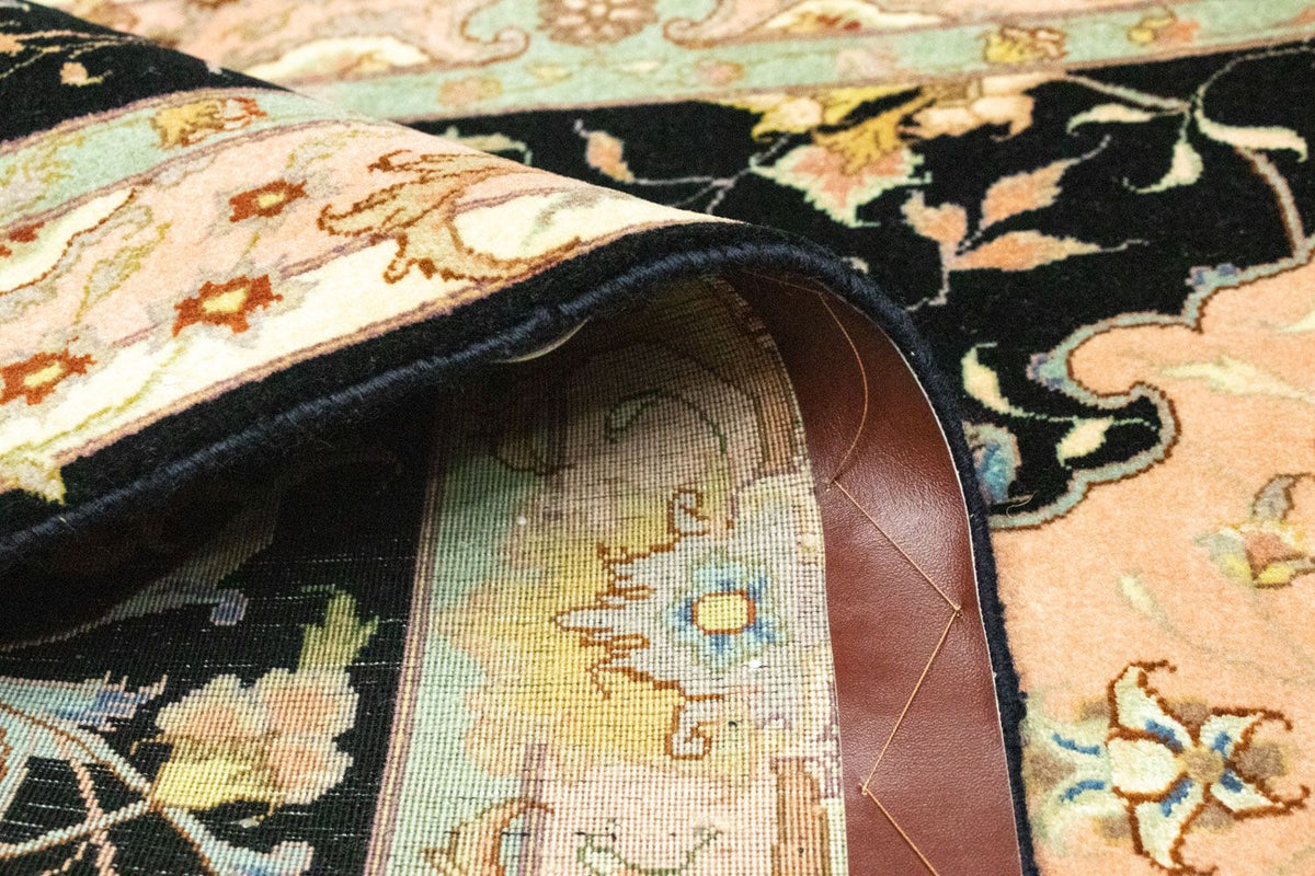 Alfombra de pasillo Alfombra Persa - Tabriz - Real - 294 x 85 cm - negro