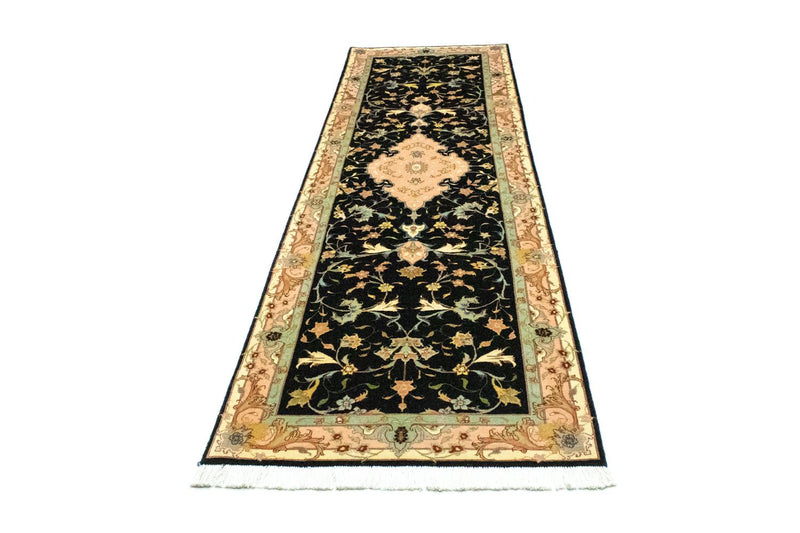 Alfombra de pasillo Alfombra Persa - Tabriz - Real - 294 x 85 cm - negro