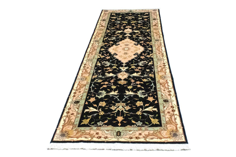 Alfombra de pasillo Alfombra Persa - Tabriz - Real - 290 x 84 cm - negro