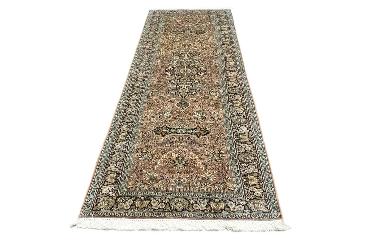 Alfombra de pasillo Alfombra de seda - Seda de Cachemira - 278 x 77 cm - rojo