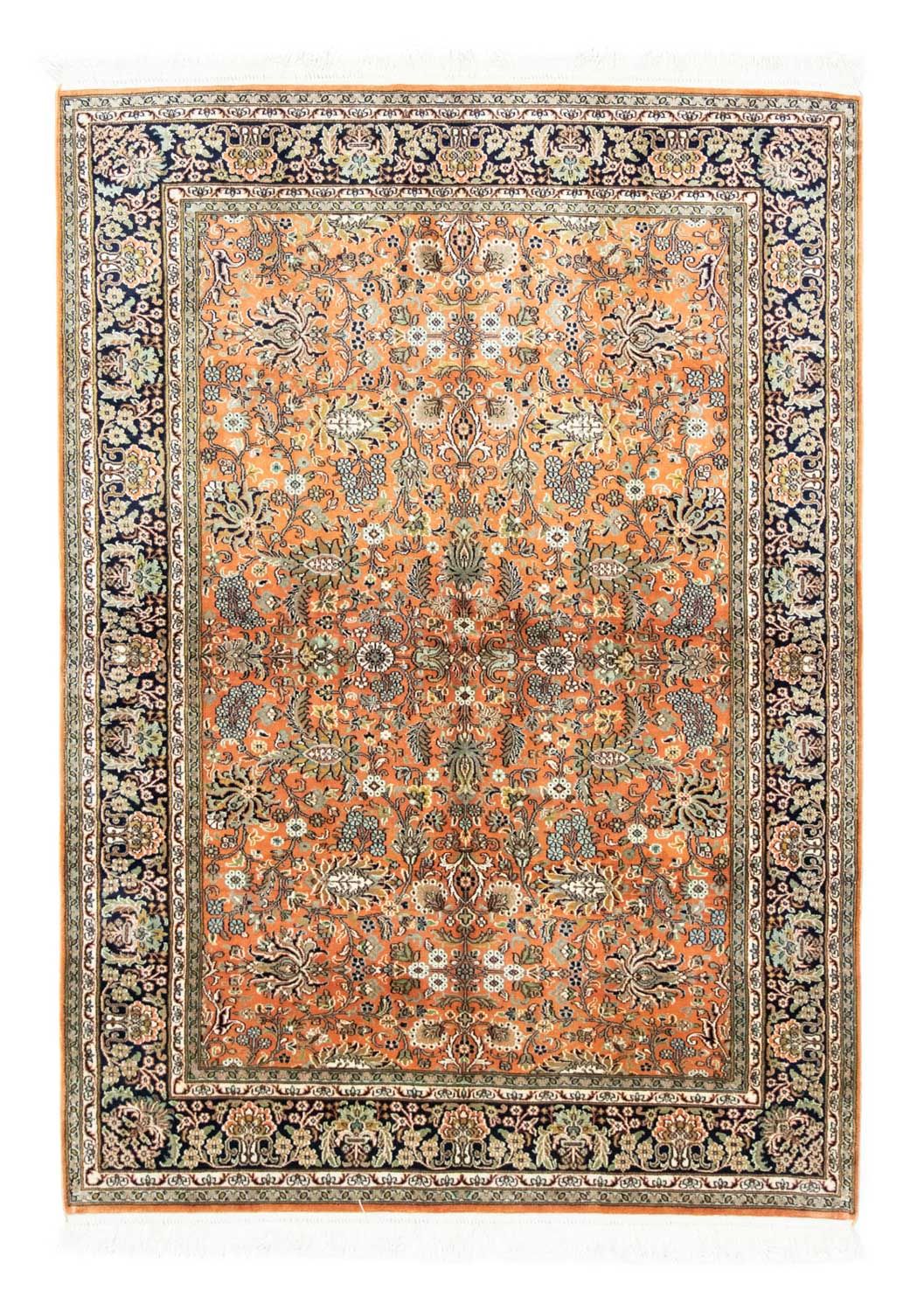 Alfombra de seda - Seda de Cachemira - 181 x 130 cm - óxido