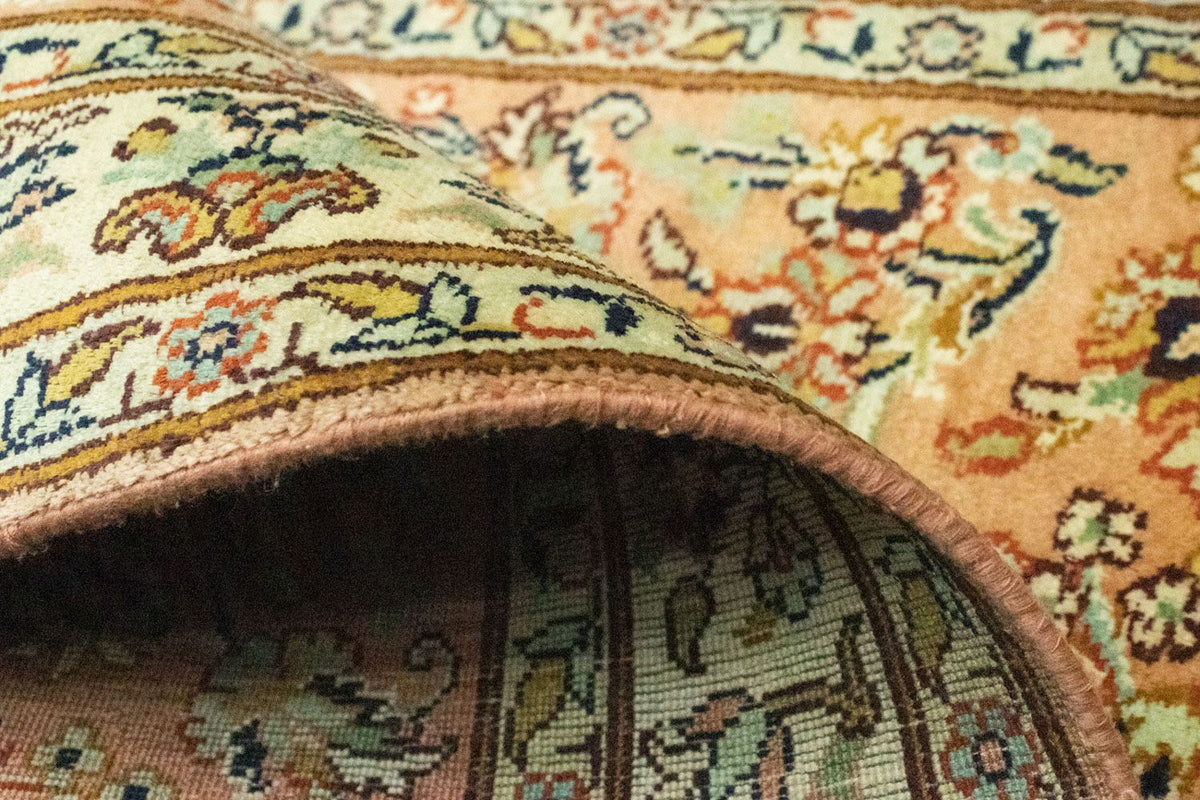 Alfombra de seda - Seda de Cachemira - 95 x 61 cm - óxido