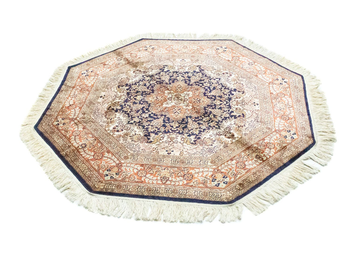 Alfombra de seda - Seda de Cachemira forma especial - 127 x 125 cm - azul