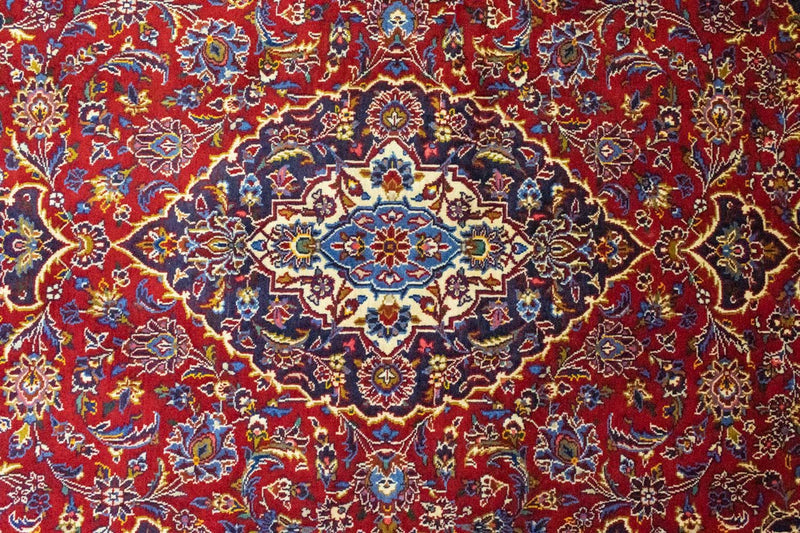 Alfombra persa - Keshan - 222 x 140 cm - rojo