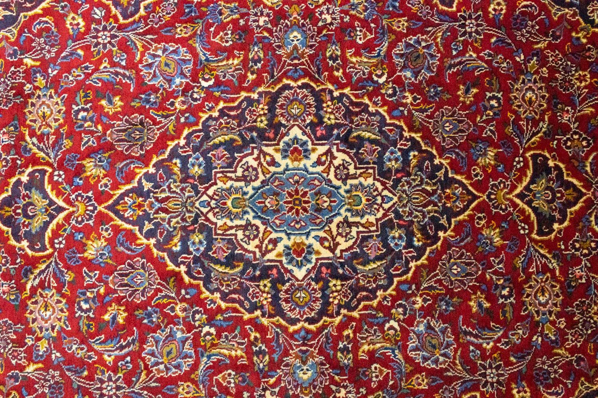 Alfombra persa - Keshan - 222 x 138 cm - rojo