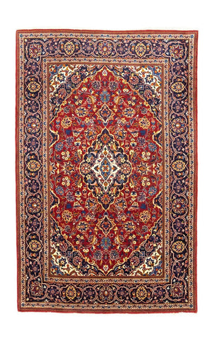 Alfombra persa - Keshan - 210 x 135 cm - rojo